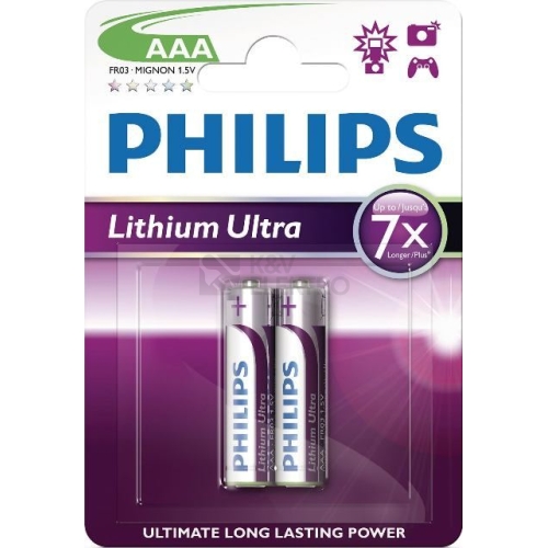 Mikrotužkové baterie AAA Philips Ultra FR03 LB2A lithiové