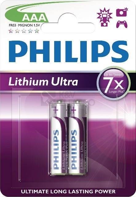 Obrázek produktu Mikrotužkové baterie AAA Philips Ultra FR03 LB2A lithiové 0