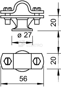 Obrázek produktu Držák tyče OBO 113 Z-16 d=16mm 5412609 1