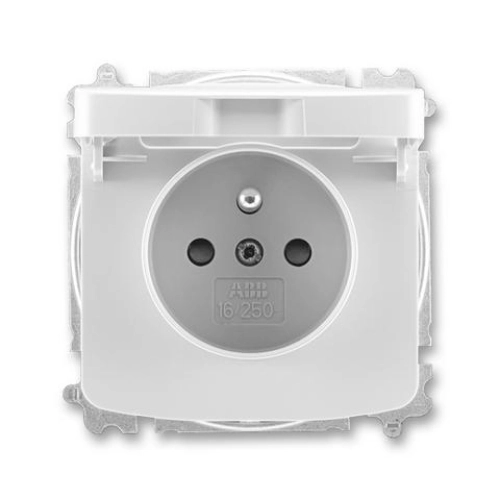 ABB Tango zásuvka s víčkem šedá 5519A-A02397 S s clonkami