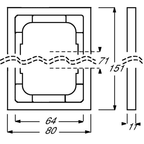 ABB Future Linear dvojrámeček ušlechtilá ocel 1754-0-4318 (1722-866K) 2CKA001754A4318