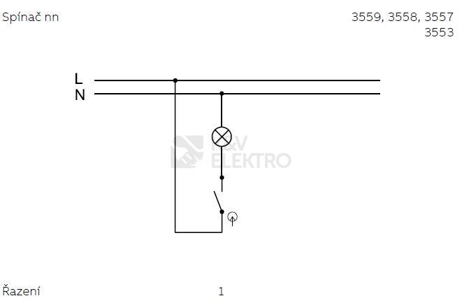 Obrázek produktu ABB Swing (L) vypínač č.1 IP44 jasně bílá 3557G-A01940 B1 1