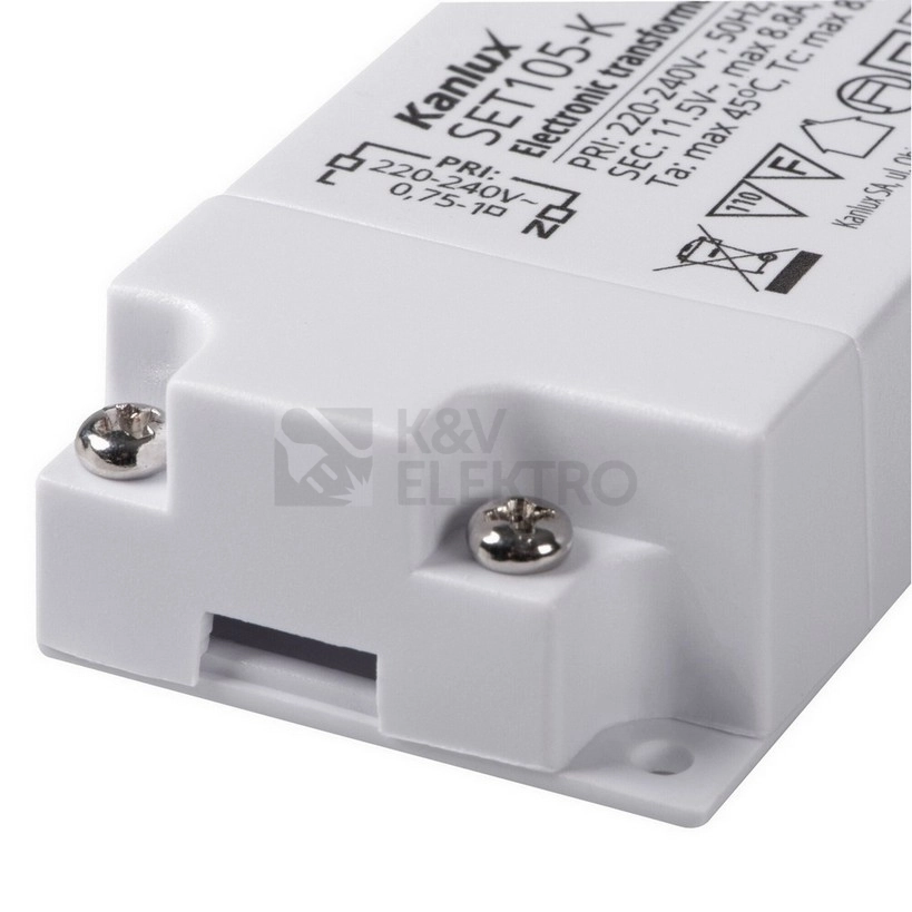 Obrázek produktu Elektronický transformátor Kanlux SET105-K 230/12VAC 35-105W 01426 2