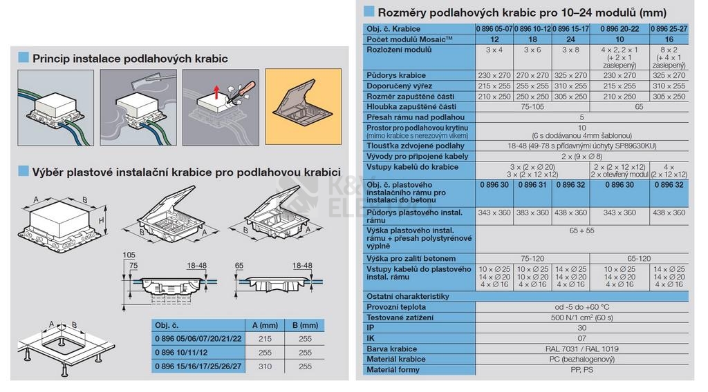 Obrázek produktu Podlahová krabice Legrand 89616 24M šedé víko 2