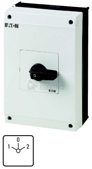 Obrázek produktu Vačkový spínač EATON T5B-3-8401/I4 63A/3P reverzní černá páčka 0