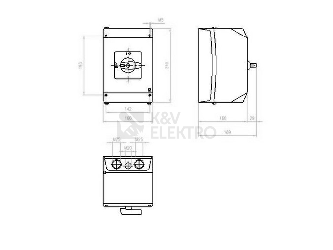 Obrázek produktu Vačkový spínač EATON T5B-3-8401/I4 63A/3P reverzní černá páčka 1