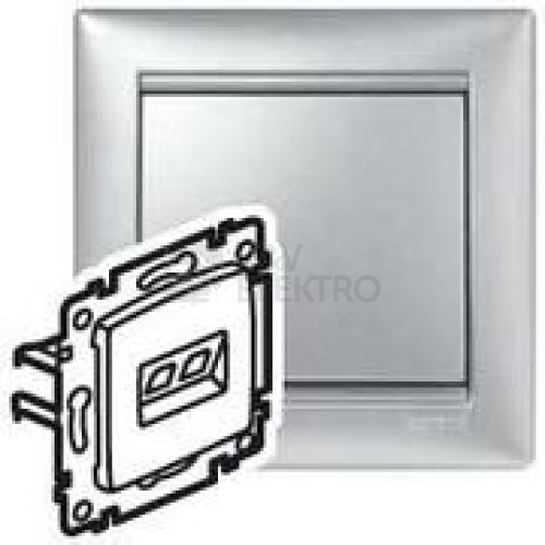 Legrand Valena stříbrná metalíza datová zásuvka RJ45 Cat. 5e UTP 770238