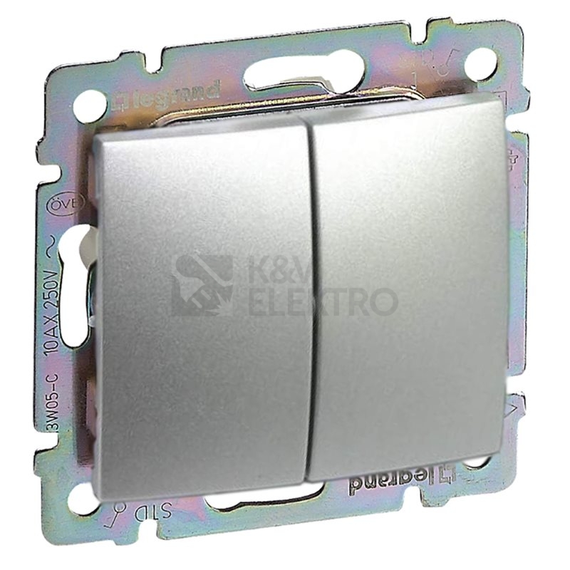 Obrázek produktu Legrand Valena vypínač č.6+6 metalíza stříbrná 770108 0