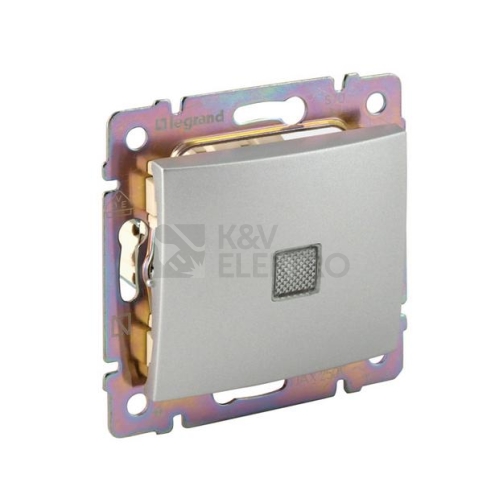 Legrand Valena vypínač č.6 stříbrná metalíza podsvícený 770126