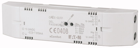 Obrázek produktu RF Dvojitý analogový vstup EATON CAEE-02/01 0-10 VDC 0-20 mA 4-20 mA PT1000 napájení 24 VDC 112240 0