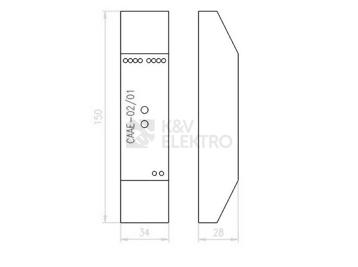 Obrázek produktu RF Dvojitý analogový vstup EATON CAEE-02/01 0-10 VDC 0-20 mA 4-20 mA PT1000 napájení 24 VDC 112240 1