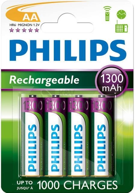 Obrázek produktu BATERIE PHILIPS NABIJECI NIMH AA 1300mAh 0