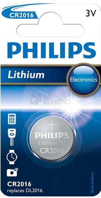 Obrázek produktu Knoflíková baterie Philips CR2016 /01B lithiová 0
