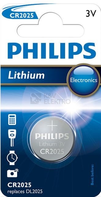 Obrázek produktu Knoflíková baterie Philips CR2025 /01B lithiová 0