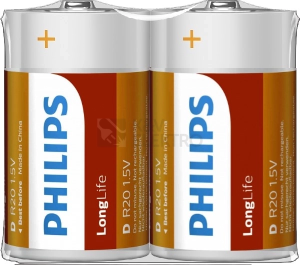 Obrázek produktu Baterie D Philips LongLife R20 L2F/10 (blistr 2ks) 0