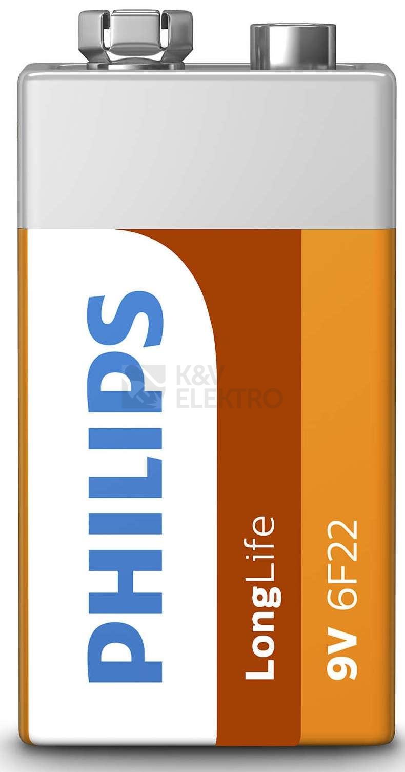 Obrázek produktu Baterie 9V Philips LongLife 6F22 L1F/10 0