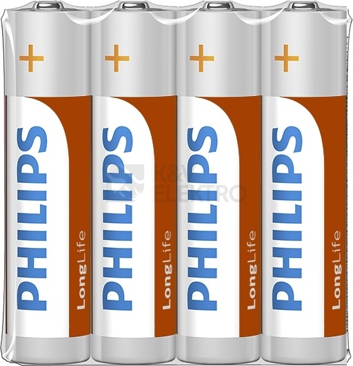 Obrázek produktu Mikrotužkové baterie AAA Philips LongLife R03 L4F (blistr 4ks) 0