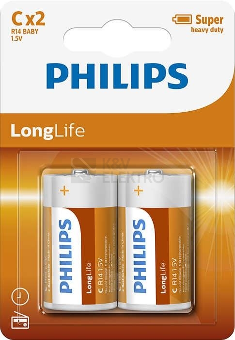 Obrázek produktu Baterie C Philips LongLife R14 L2B/10 (blistr 2ks) 0