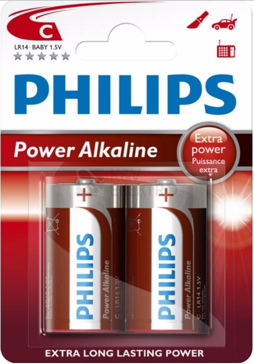 Obrázek produktu Baterie C Philips Power Alkaline LR14 P2B/10 alkalické (blistr 2ks) 0