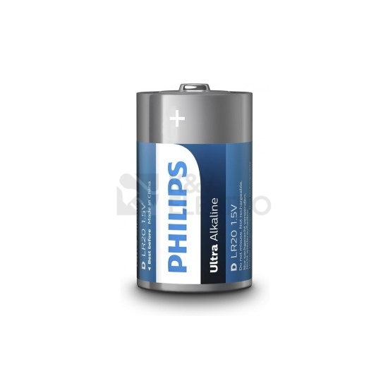 Obrázek produktu Baterie D Philips Ultra Alkaline LR20 E2B/10 alkalické (blistr 2ks) 1