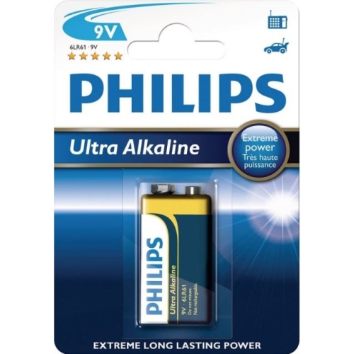 Levně Baterie 9V Philips Ultra ALKALINE 1ks 6LR61E1B/10 alkalické
