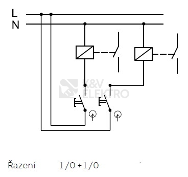 Obrázek produktu ABB Variant+ tlačítko č.1/0+1/0 IP54 bílá 3558N-C87510 B 1