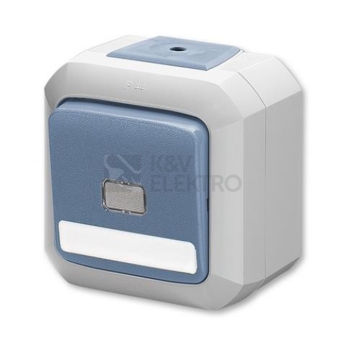 ABB přepínač střídavý s čirým průz., s pop. pol., se sv. N, ř. 6S a 6So, IP54 modrá 3558N-C25512 M