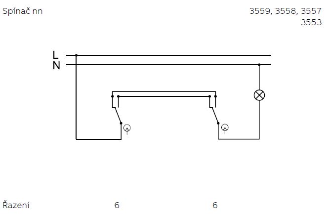 ABB Variant+ vypínač č.6 IP54 šedá 3558N-C06540 S pro průběžnou montáž