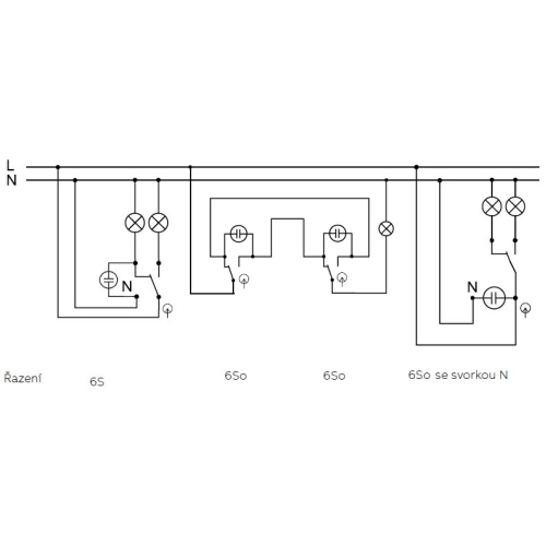 ABB Variant+ vypínač č.6So, 6S IP54 bílá 3558N-C25511 B se svorkou N
