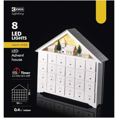 LED adventní kalendář EMOS DCWW02 ZY2316 2xAA vnitřní použití teplá bílá (obrázek 11)