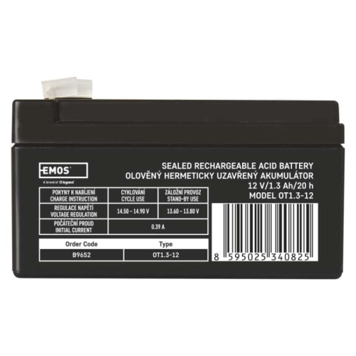 Olověný akumulátor EMOS B9652 12V 1,3Ah (obrázek 7)