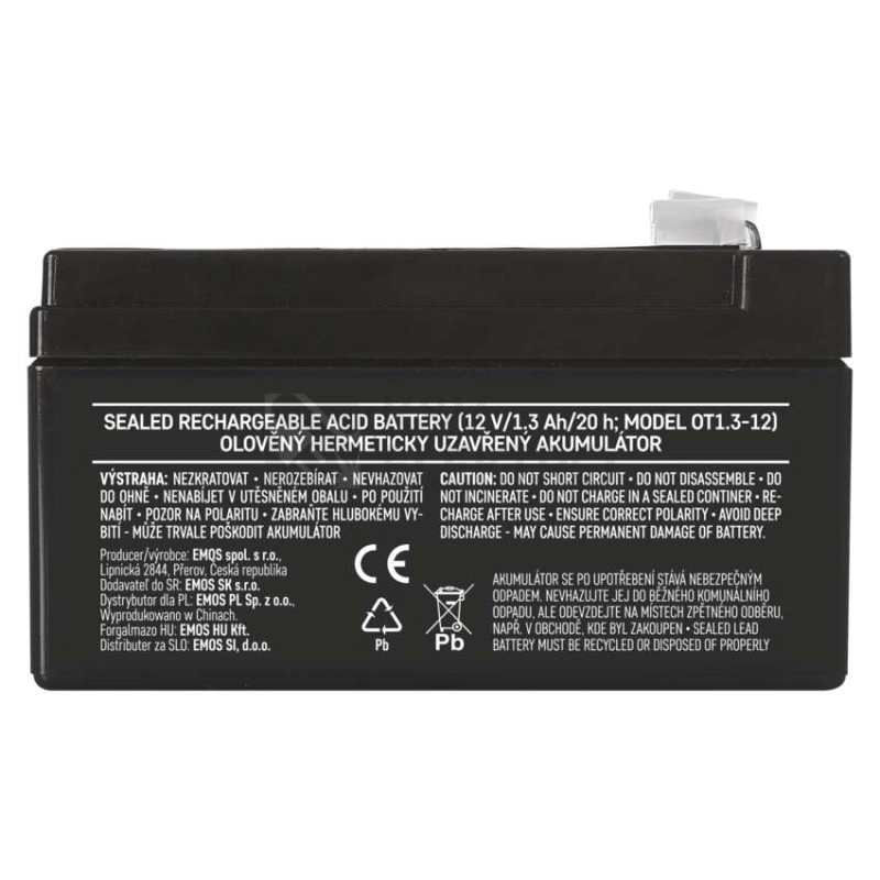 Obrázek produktu Olověný akumulátor EMOS B9652 12V 1,3Ah 1