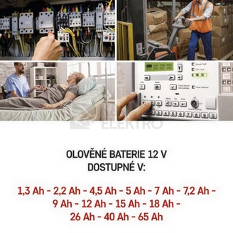 Obrázek produktu Olověný akumulátor EMOS B9652 12V 1,3Ah 8