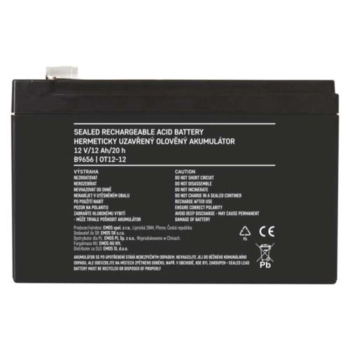 Olověný akumulátor EMOS B9656 12V 12Ah (obrázek 4)