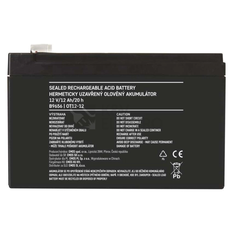 Obrázek produktu Olověný akumulátor EMOS B9656 12V 12Ah 3