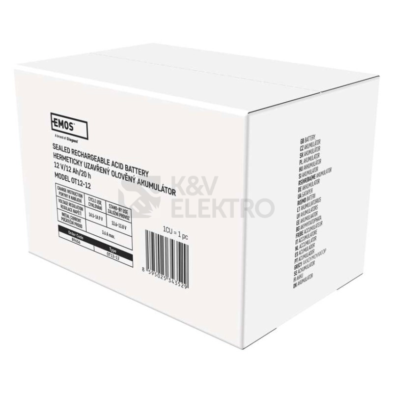 Obrázek produktu Olověný akumulátor EMOS B9656 12V 12Ah 6