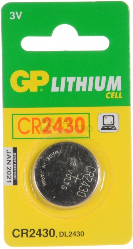 Obrázek produktu Knoflíková baterie GP CR2430 lithiová 1ks 1042243011 blistr 0
