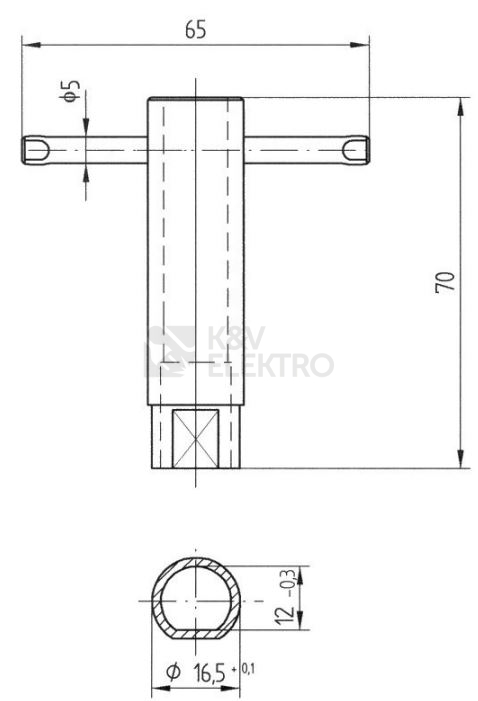 Obrázek produktu Klíč trubkový na rozvodné skříně Lidokov 01.045 1