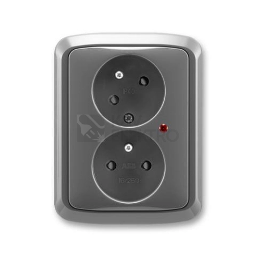 ABB Tango dvojzásuvka kouřová šedá 5593A-C02357 S2 s přepěťovou ochranou