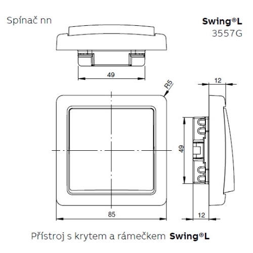 ABB Swing (L) vypínač č.5 béžová 3557G-A05340 D1
