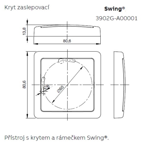 ABB Swing (L) záslepka světle šedá 3902G-A00001 S1
