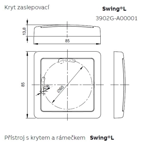 ABB Swing (L) záslepka světle šedá 3902G-A00001 S1 (obrázek 3)
