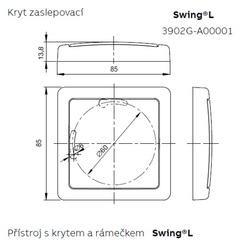 ABB Swing (L) záslepka jasně bílá 3902G-A00001 B1