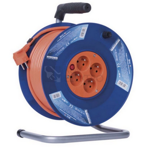  Prodlužovací kabel na bubnu 50m/4zásuvky 3x1,5mm2 oranžová EMOS P19450 1908045010