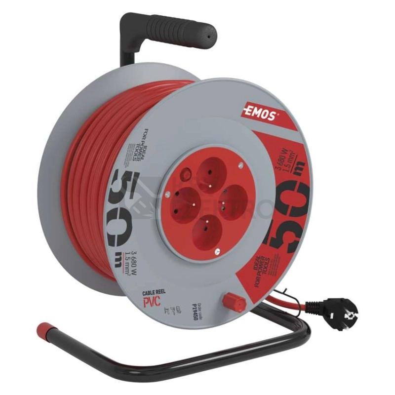 Obrázek produktu Prodlužovací kabel na bubnu 50m/4zásuvky 3x1,5mm2 oranžová EMOS P19450 1908045010 4