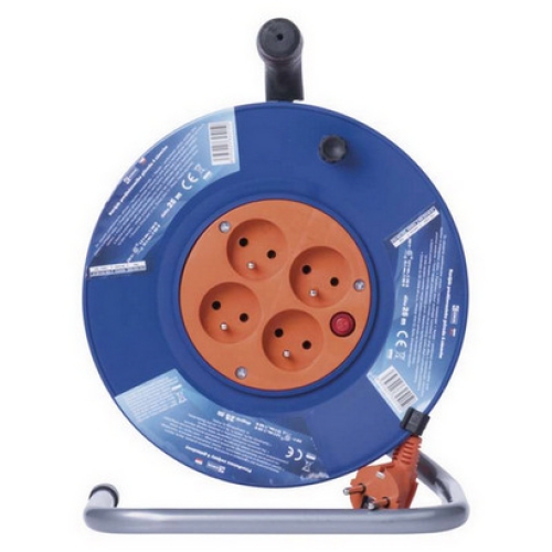 Levně Prodlužovací kabel na bubnu 25m/4zásuvky 3x1,5mm2 oranžová EMOS P19425 1908042501