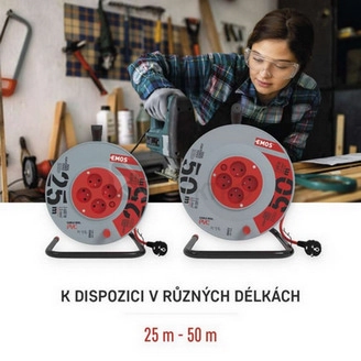 Obrázek produktu Prodlužovací kabel na bubnu 25m/4zásuvky 3x1,5mm2 oranžová EMOS P19425 1908042501 20