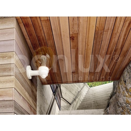 Nástěnné svítidlo s čidlem Panlux PARK ZOM-S-20/B mléčná E27 60W