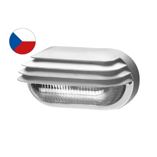 Svítidlo Panlux OVAL GRILL SOG-M-40/B 40W E27 bílá IP44 matné sklo