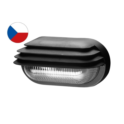Svítidlo Panlux OVAL GRILL SOG-M-40/C 40W E27 černá IP44 matné sklo